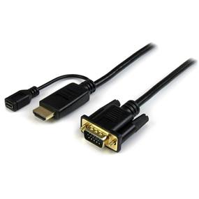 StarTech 6 ft HDMI to VGA Active Converter Cable - HDMI to VGA Adapter - 1920x1200 or 1080p (HD2VGAMM6)(Open Box)