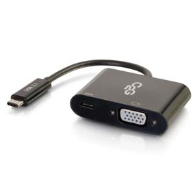 Cables to Go USB-C TO VGA VIDEO ADAPTER CONVERTER WITH POWER DELIVERY - BLACK (29533)