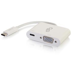 Cables to Go USB-C TO VGA VIDEO ADAPTER CONVERTER WITH POWER DELIVERY -WHITE (29534)