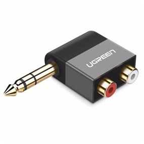 UGREEN AV147 6.35mm Male to 2RCA Female Adapter, Black