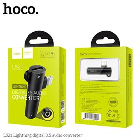 HOCO Lightning to Charge & 3.5mm AUX Audio 2-in-1 Adapter, Black (LS21)