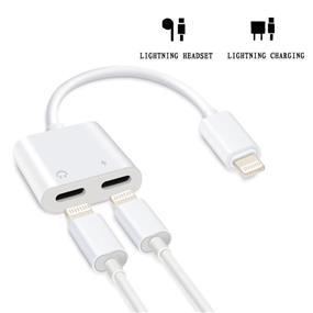 iCAN iPhone Dual Lightning Charge & Audio Adapter, White