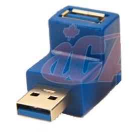 iCAN USB 3.0 SuperSpeed A Female to 270 degree A Male Gold-plated Adapter (1 pack)