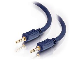 Cables To Go Velocity Stereo Audio Cable - Mini-phone Male - 6ft - Blue (40602)