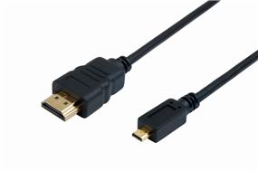 iCAN Micro HDMI (Type D) to HDMI (Type A) Cable for Mobile Devices, High-Speed 3D Ethernet 1.4V 30AWG 19pin Gold-Plated - 6 ft. (ZGH09-Mic-3FT)