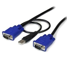 âble KVM Ultra Fin 2-en-1 StarTech de 6 pi - pour commutateur KVM - 6 pi - Noi