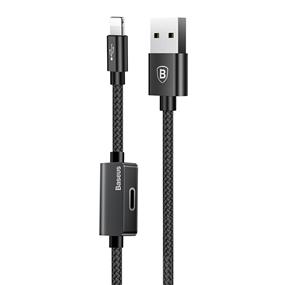 BASEUS Music Series Lightning Male Cable w/ Lightning Female for Audio, 2A, 1M, Black (CALYU-01)