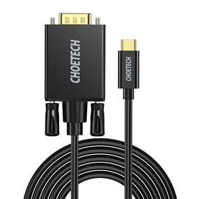 Choetech USB Type C to VGA Cable, Aluminum,1.8M, Silver Grey (XCV-1801BK)