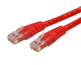 StarTech.com 5ft CAT6 Ethernet Cable - Red Molded Gigabit - 100W PoE UTP 650MHz - Category 6 Patch Cord UL Certified Wiring/TIA - 5ft Red CAT6 Ethernet cable delivers Multi Gigabit 1/2.5/5Gbps & 10Gbps up to 160ft - 650MHz - Fluke tested to ANSI/TIA-568-2