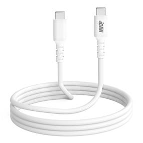 iCAN USB Type-C to Type C Charger Cable – Super Soft Silicone Jacket – 1 Meter – White (070257)(Open Box)