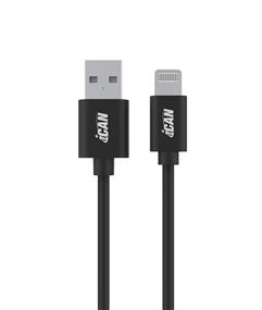 iCAN USB-A 2.0 to Lightning Cable, Apple MFi, M/M, 3ft, Black