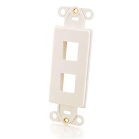 Cables To Go 2 Port Decorative Multimedia Keystone Wall Plate- White(03721)