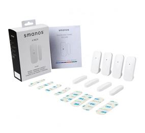 SMANOS 4 Pack Wireless Door/Window Contact Sensor ( DS23004) | -Works well with any door, window or opening | - When triggered (separated), an alarm signal will be sent to the system for appropriate response | -comes with tamper protection to ensure system integrity