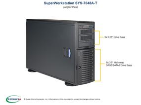 Supermicro Station de travail tour 4U double processeur - Spécialement construite (7049A-T-OTO87) - 1 châssis CSE-743AC4-1200B-SQ, 1 carte serveur Supermicro X11DAi-N, 2 processeurs Intel Xeon 6128 6 c?urs 3,4 GHz, 128 Go 16x 8 Go) DDR4-2666 ECC RDIMM, 6 disques durs Toshiba 6 To SATA 3,5&quot; 7,2 K, 2 disques SSD Intel DC D4600 240 Go, 2 disques SSD Intel DC S4600 480 Go, 1 carte vidéo PNY nVidia NVS-810 4 Go avec mini-DP et DVI | Système d&#39;exploitation Microsoft Windows 10 Professionnel 64 bits