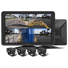 GekoGear Orbit T100 Dash Cam for Trucks & Fleet | 4-Channel Dashcam (1080p Full HD across 4 Camera Angles) | 142° Viewing Angle | Recording & Monitoring Truck Activity | G-Sensor Emergency File Saving | Blind Spot Detection | IP67 Water Resistance Rating | 128GB MicroSD INCLUDED | LIFETIME of Firmware Updates