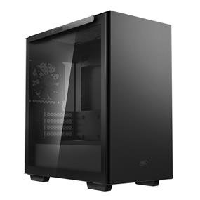 DeepCool MACUBE 110 Micro ATX Case with Full-size Magnetic Tempered Glass Removable HDD Cage and Built-in Graphics Card Holder - Black(Open Box)