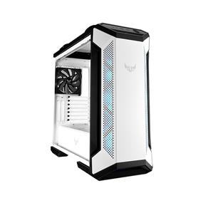 ASUS TUF Gaming GT501 White Edition Mid-Tower Computer Case for up to EATX Motherboards with 2 x USB 3.1 Front Panel, Smoked Tempered Glass, Steel Construction, and Four Case Fans (GT501/WT/HANDLE)