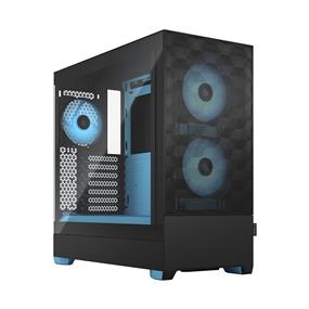 FRACTAL DESIGN Pop Air RGB Black Cyan Core TG ATX High-Airflow Clear Tempered Glass Window Mid Tower Computer Case(Open Box)