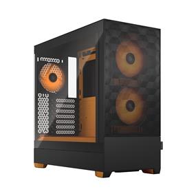 FRACTAL DESIGN Pop Air RGB Black Orange Core TG ATX High-Airflow Clear Tempered Glass Window Mid Tower Computer Case