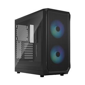 FRACTAL DESIGN Focus 2 RGB Black ATX mATX Mini ITX Clear Tinted Tempered Glass Mid Tower Computer Case(Open Box)