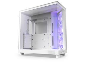 NZXT H6 FLOW RGB Compact Dual-Chamber Mid-Tower Airflow Case, White