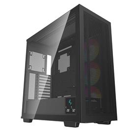 DeepCool MORPHEUS ATX+ Modular Airflow case, Single and Dual Chamber Configurations, Dual Status Display, Trinity 140mm ARGB Fans, Vertical Mount and Gen 4 Riser Cable, Magnetic Mesh Filters, Black