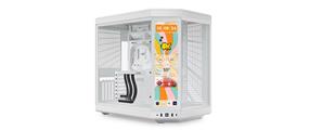 HYTE Y70 Touch Infinite Dual Chamber ATX Mid Tower Modern Aesthetic Case With Integrated 2.5K LCD Touchscreen, Snow White