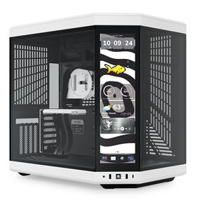 HYTE Y70 Touch Infinite Dual Chamber ATX Mid Tower Modern Aesthetic Case With Integrated 2.5K LCD Touchscreen, Panda