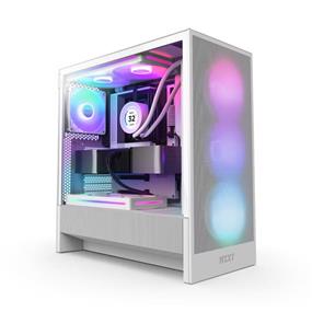 NZXT H5 Flow RGB Compact ATX Mid-Tower Airflow case, White