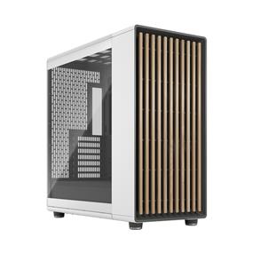 FRACTAL DESIGN North XL EATX ATX mATX Mid Tower PC Case - Chalk White Chassis with Oak Front and Clear TG Side Panel