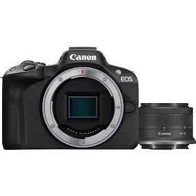 Canon EOS R50 (noir) avec objectif RF-S18-45mm IS STM | Appareil photo sans miroir | AF II CMOS double pixel | 24,2 mégapixels | Capteur APS-C | Vidéo UHD 4K 30p
