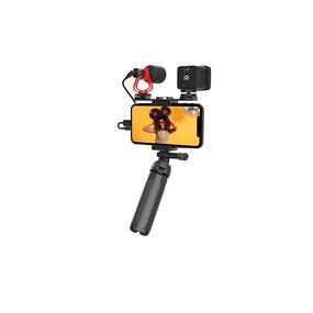 MOZA - Ensemble d'enregistrement de blogue vidéo | avec une lampe, une rallonge, un micro, un support de téléphone et un trépied(Boîte ouverte)