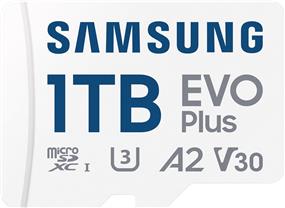 SAMSUNG EVO Plus 1TB microSDXC A2 C10 U3
UHS-I V30, Up to 160MB/s  - Micro SD Card w/ Adapter (MB-MC1T0SA/CA)