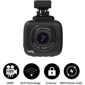 myGEKOgear Orbit 500 | 1-Channel Dash Cam | Full HD 1080p | OBD II Power Cable Included | Wi-Fi Support | G-Sensor | 8GB MicroSD Included