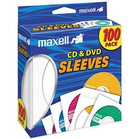 Maxell CD/DVD Sleeves (6x 100-Pack) - White