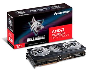 POWERCOLOR Hellhound AMD Radeon RX 7700 XT 12GB GDDR6 (RX7700XT 12G-L/OC) (1A1-G00403000G)