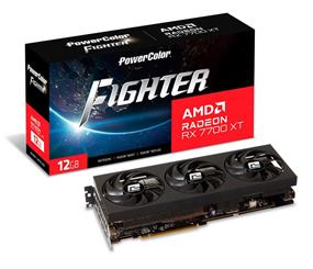 POWERCOLOR Fighter AMD Radeon RX 7700 XT 12GB GDDR6 (RX7700XT 12G-F/OC) (1A1-G00402800G)