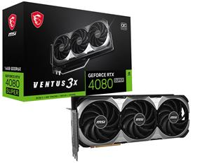 MSI GeForce RTX 4080 SUPER 16G VENTUS 3X OC, GDDR6X, 2535 MHz Boost,  PCI-E 4.0, 256-bit, 16-pin x 1, HDMI 2.1 x 2, Display Port 1.4 x 2