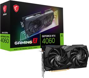 MSI GeForce RTX 4060 JEU VIDÉO X 8G, GDDR6 PCI-E 4.0, 128 bits, 8 broches x 1, HDMI 2.1 x 1, Display Port 1.4 x 3(Boîte ouverte)