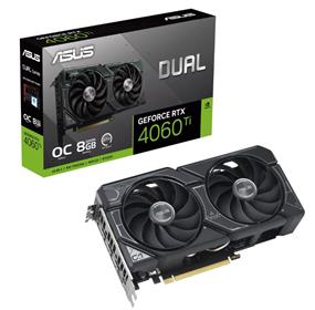 ASUS DUAL GeForce RTX 4060 Ti OC 8GB GDDR6 Graphics Card, up to 2595MHz PCIe 4.0,  HDMI 2.1a, DP 1.4a DUAL-RTX4060TI-O8G