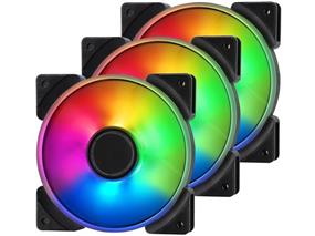 FRACTAL DESIGN Prisma AL-12 PWM 120mm Addressable RGB LED Long Life Sleeve Bearing Computer Case Fan 3-Pack