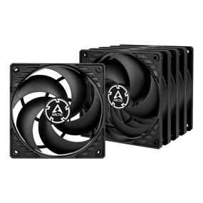 Arctic P12 PWM PST Pressure-Optimized 120 mm Fan with PWM and PST (PWM Sharing Technology), Black, 5 Pack