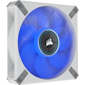 CORSAIR* ML120 LED ELITE, 120mm Magnetic Levitation Blue LED Fan with AirGuide, Single Pack - White Frame