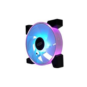 AZZA HURRICANE II 140mm Digital ARGB Gaming Case Fan - Acrylic Frame - Noise Dampering Rubber Pads - 4-pin PWM Connector - 5V 3-pin WS2812B Addressable RGB Header, Single Pack
