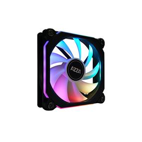 AZZA PRISMA 140mm Digital ARGB Square Gaming Case Fan  - Acrylic Frame - Noise Dampering Rubber Pads - 4-pin PWM Connector - 5V 3-pin WS2812B Addressable RGB Header, Single Pack