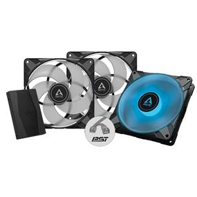 Arctic Cooling P14 PWM PST RGB 0dB – 140mm Pressure optimized case fan | PWM controlled speed with PST | RGB illumination - Pack of 3pcs with RGB Controller