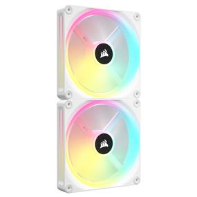 CORSAIR (Serié QX RGB) iCUE LINK QX140 RGB, Blanc, 140mm ventilateur RVB à dôme magnétique, Paquet de 2(Boîte ouverte)