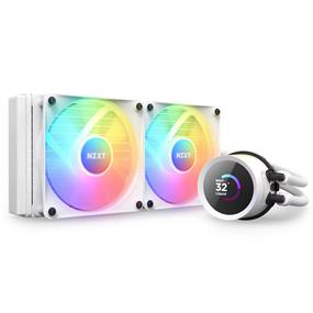 NZXT Kraken 240 RGB - Refroidisseur liquide AIO 240 mm avec écran 1,54 pouces. Écran, contrôleur RVB et ventilateurs RVB (blanc)