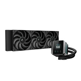 DeepCool MYSTIQUE 360 Refroidisseur Liquide avec Écran LCD 360 mm, Pompe de 5e Génération 3400 tr/min AIO, Écran TFT LCD 2,8 po 640x480, Technologie Anti-Fuite, Ventilateurs FT12 SE PWM, Gris et Noir