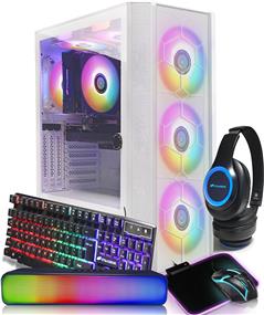 STGAubron ordinateur de jeu - Intel Core i7-10700F, RTX 3060 Ti, 16GB DDR4 RAM, 1TB SSD, Wi-Fi + BT, Windows 11 Famille + ensemble de périphériques RVB